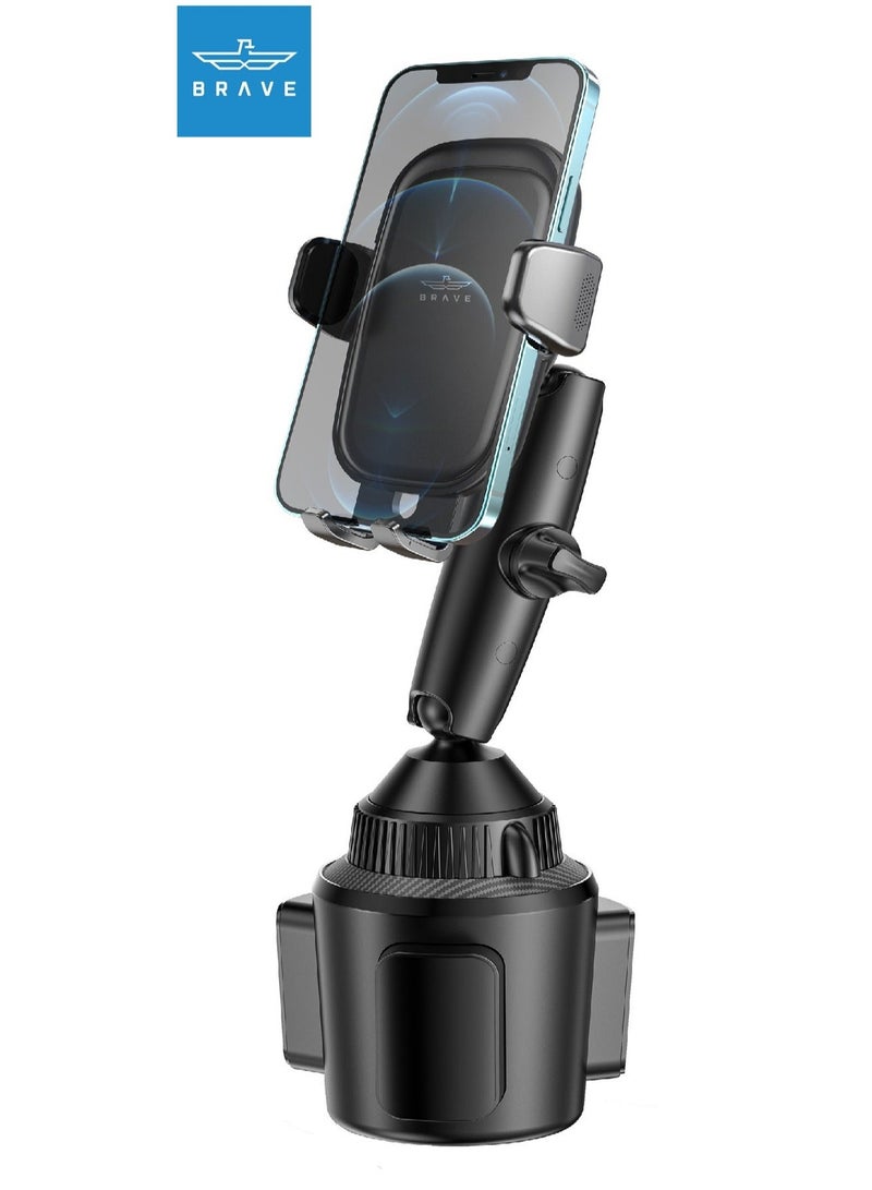 Brave Car Phone Holder Cup Holder with Adjustable Long Neck – Universal 360° Rotating Mount for SUVs, Trucks, Vans, Golf Carts – Slip-Resistant, Hands-Free, Compatible with Thick Cases, iPhone Air, iPhone 17 / 17 Pro / 17 Pro Max, 16 / 15 / 14 / 13, Samsung Galaxy S25 / S25 Ultra / S24 / S23 / S22 Ultra, Google Pixel & 4–7 Inch Smartphones - Image 2